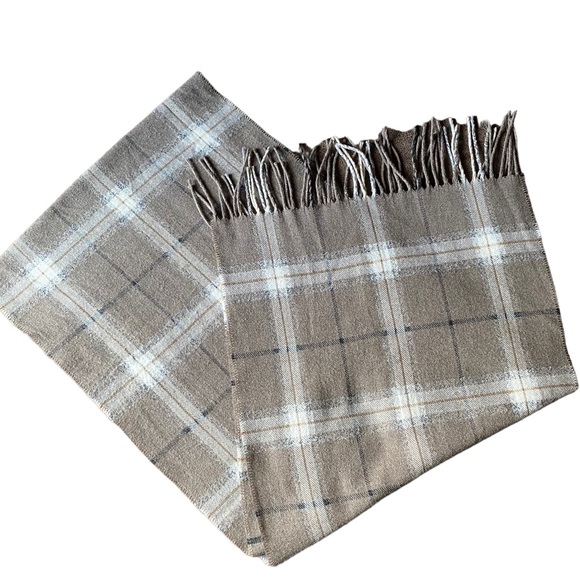 Unbranded Other - Men’s Tan & Cream Plaid Winter Scarf